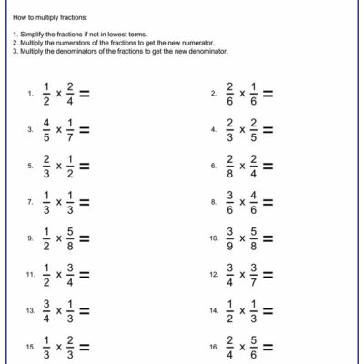 Free Printable Multiplying Fractions Worksheets Generators Edu Games