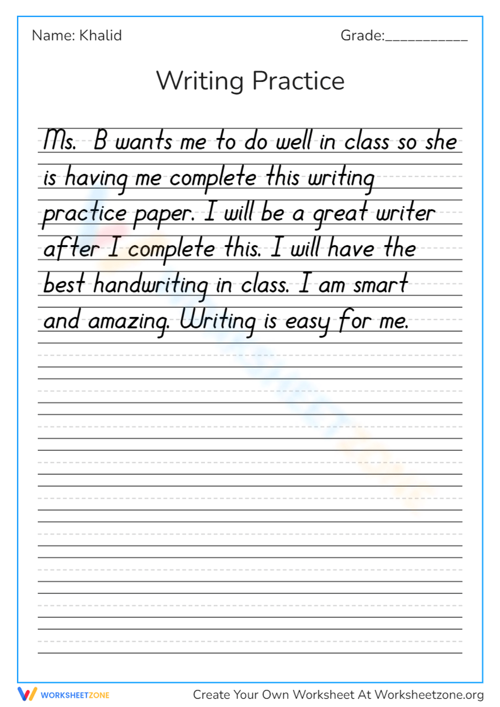 Free Printable Neat Handwriting Practice Sheets For All Ages Worksheets Library