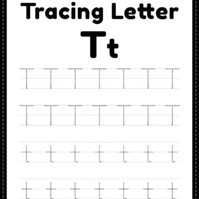 Free Printable PDF Tracing Letter T Alphabet Worksheet