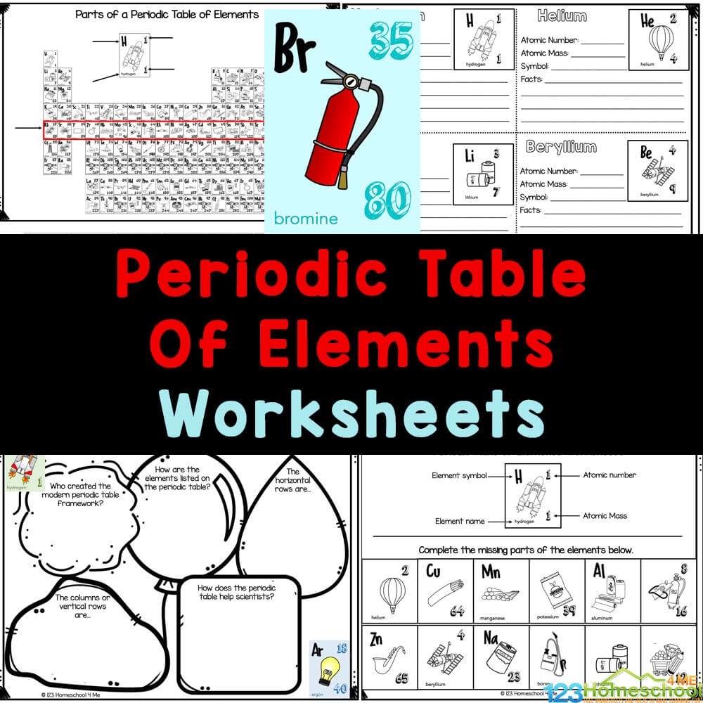 FREE Printable Periodic Table Of Elements Science Worksheets FREE Printable Periodic Table Of Elements Science Worksheets