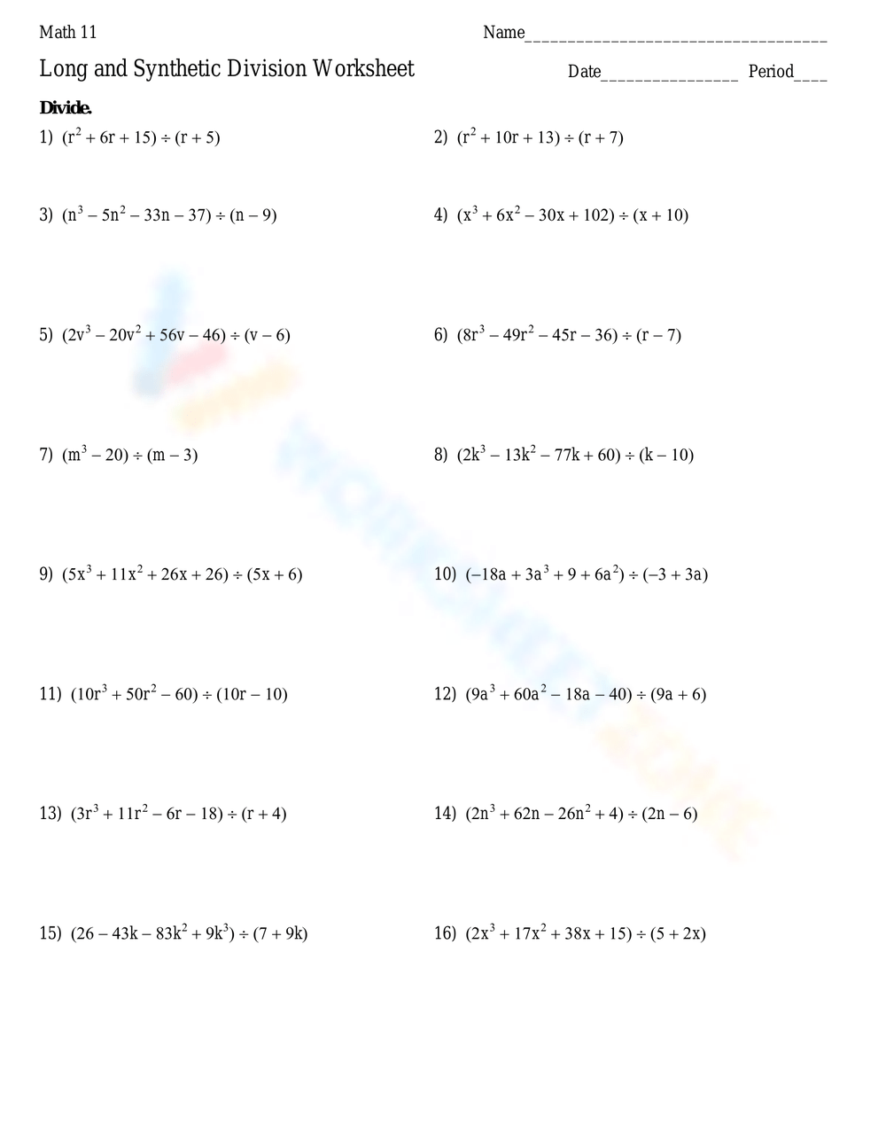 Free Printable Polynomial Long Division Worksheets Worksheets Library Free Printable Polynomial Long Division Worksheets Worksheets Library