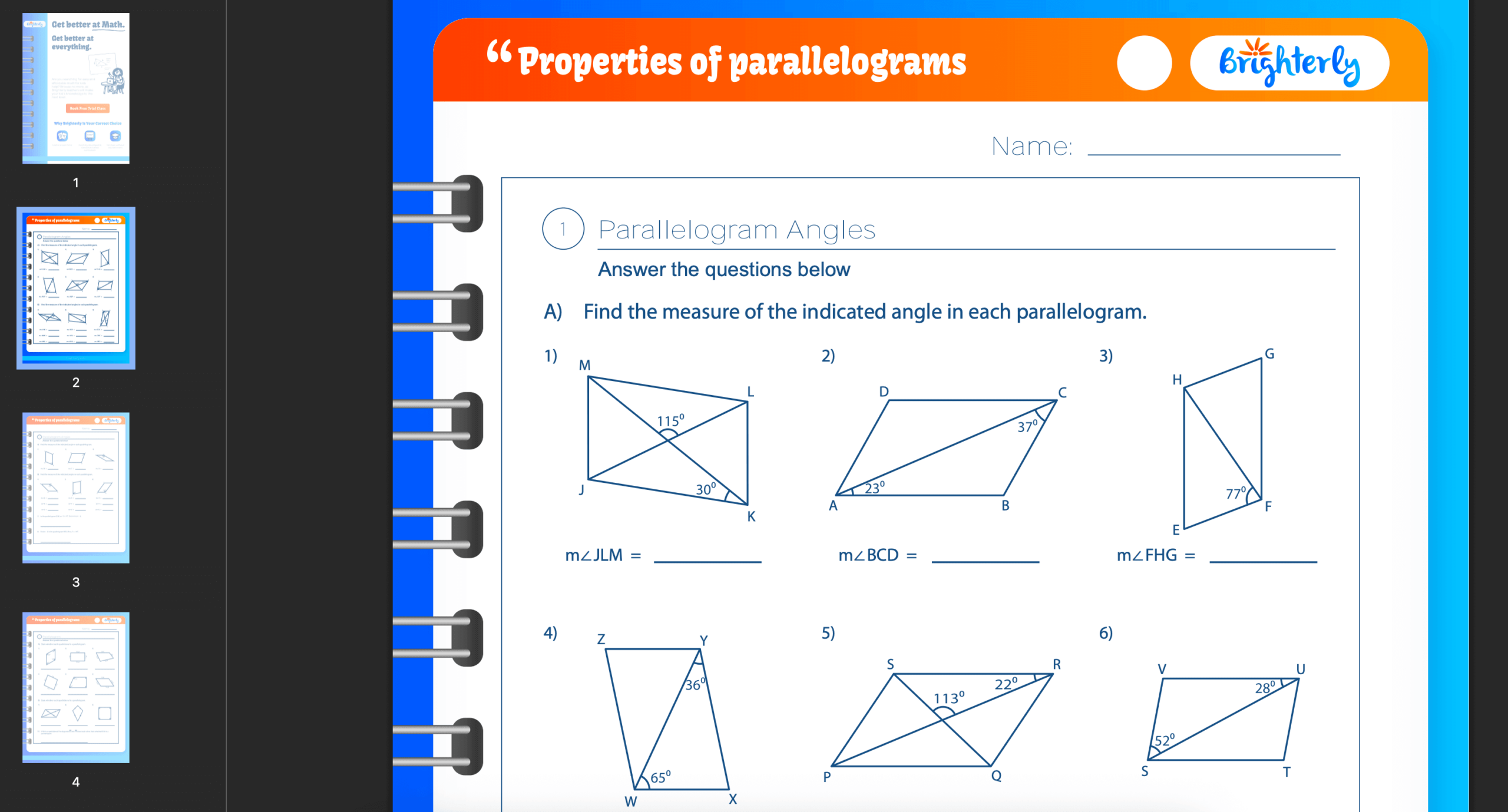 FREE Printable Properties Of Parallelograms Worksheets PDFs FREE Printable Properties Of Parallelograms Worksheets PDFs