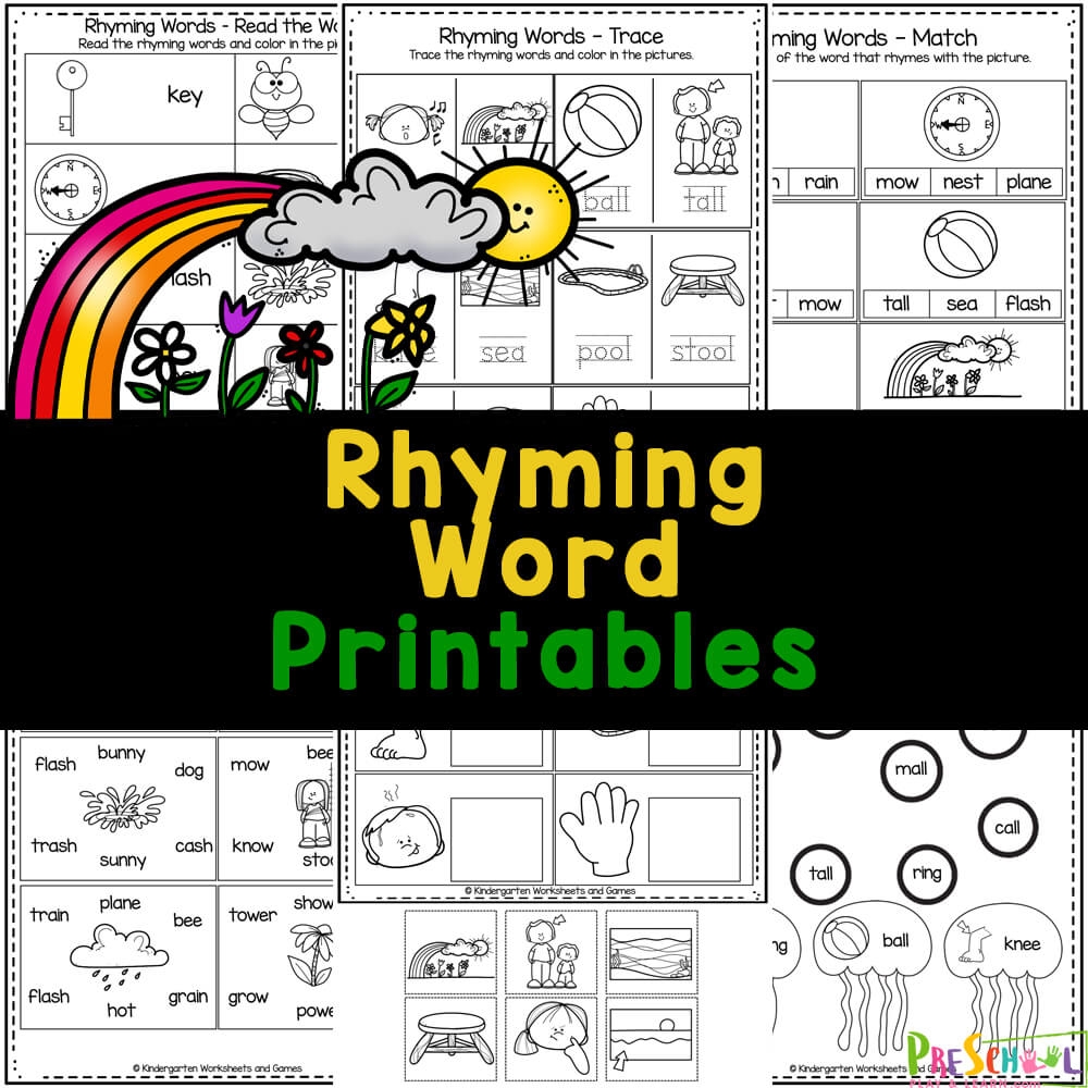 FREE Printable Rhyming Words Worksheets For Kindergartners FREE Printable Rhyming Words Worksheets For Kindergartners