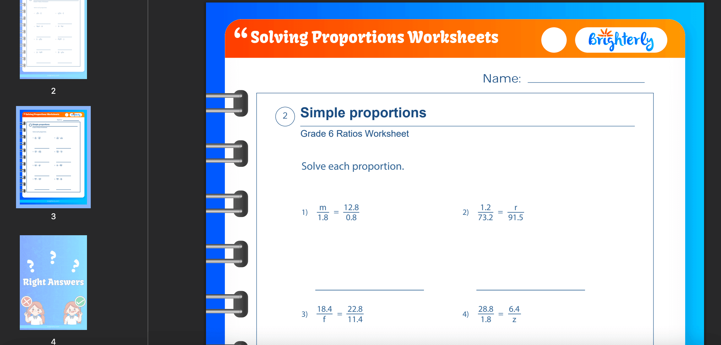 solving proportions worksheet pdf