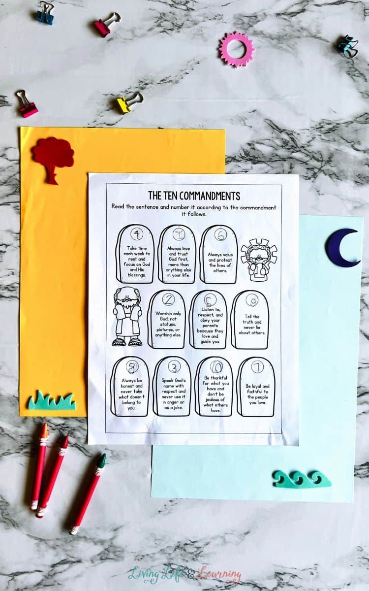 ten commandments worksheet pdf