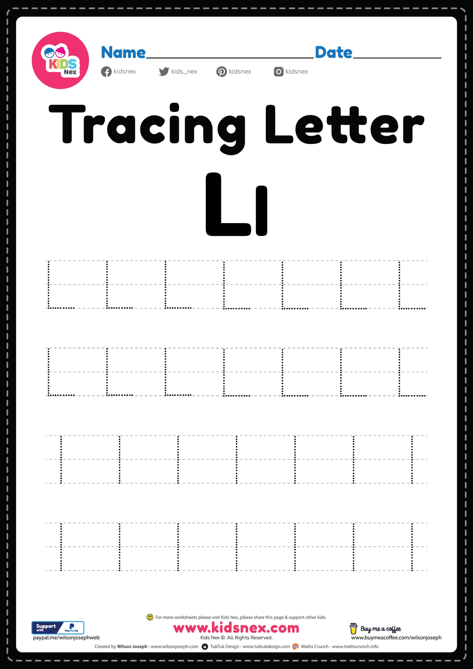 Free Printable Tracing Letter L Alphabet Worksheet Free Printable Tracing Letter L Alphabet Worksheet