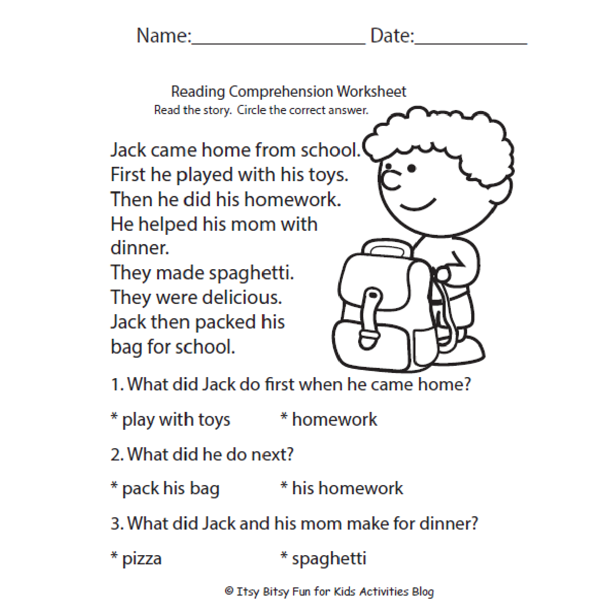 Free Reading Comprehension Worksheets For Back To School Kindergarten 1st Grade Kids Activities Blog Free Reading Comprehension Worksheets For Back To School Kindergarten 1st Grade Kids Activities Blog