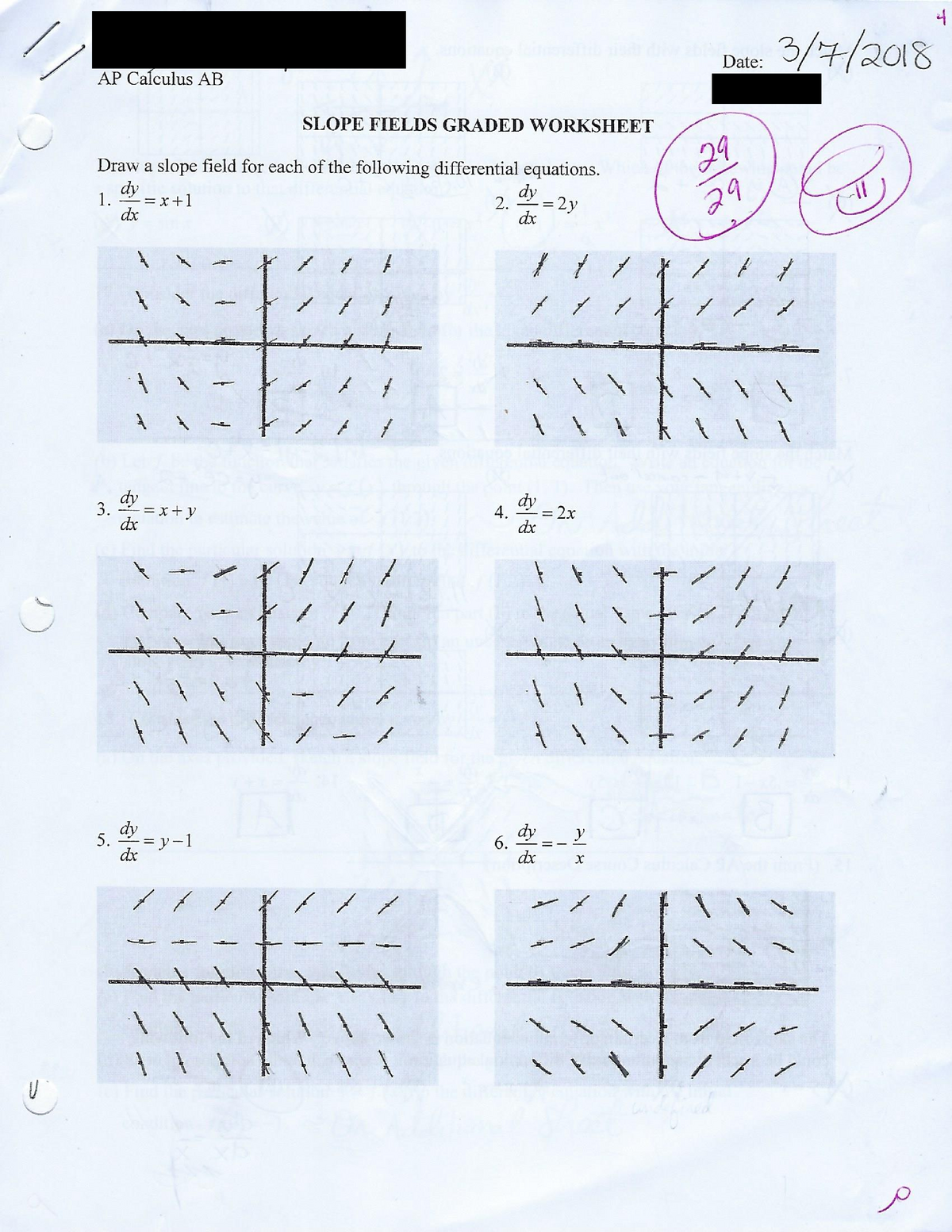 ap calc slope fields worksheet pdf