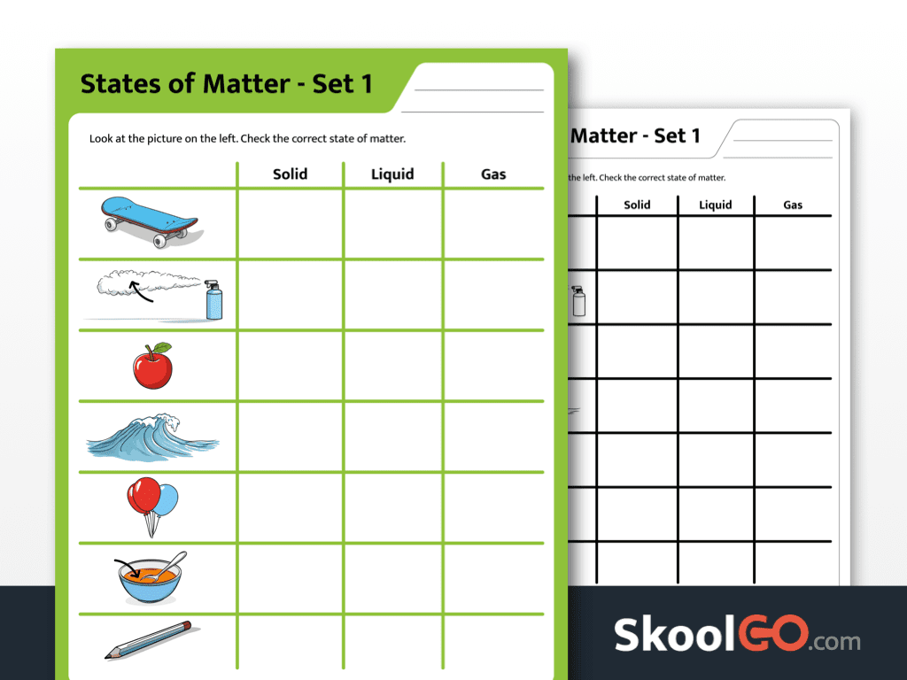 Free States Of Matter Worksheet Set For Grades 1 4
