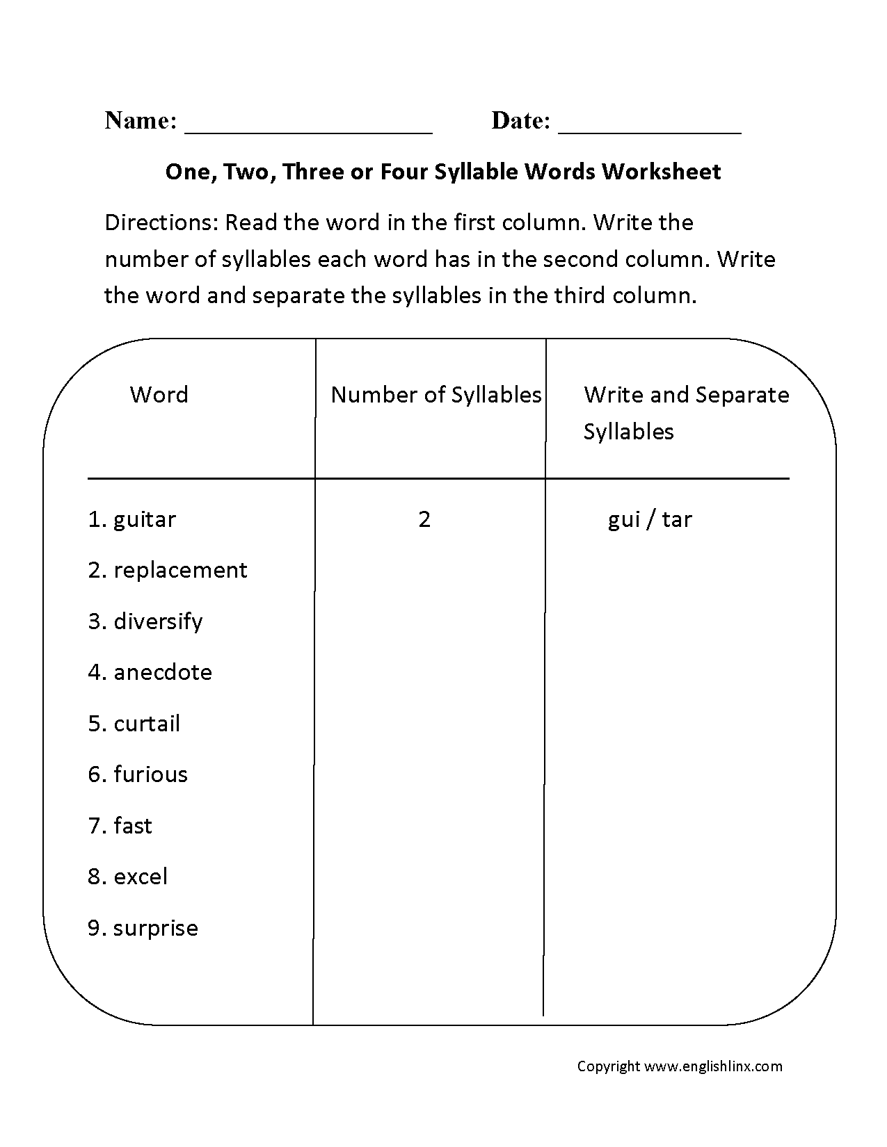 Free Syllable Worksheets And Printable For Kids Worksheets Library Free Syllable Worksheets And Printable For Kids Worksheets Library