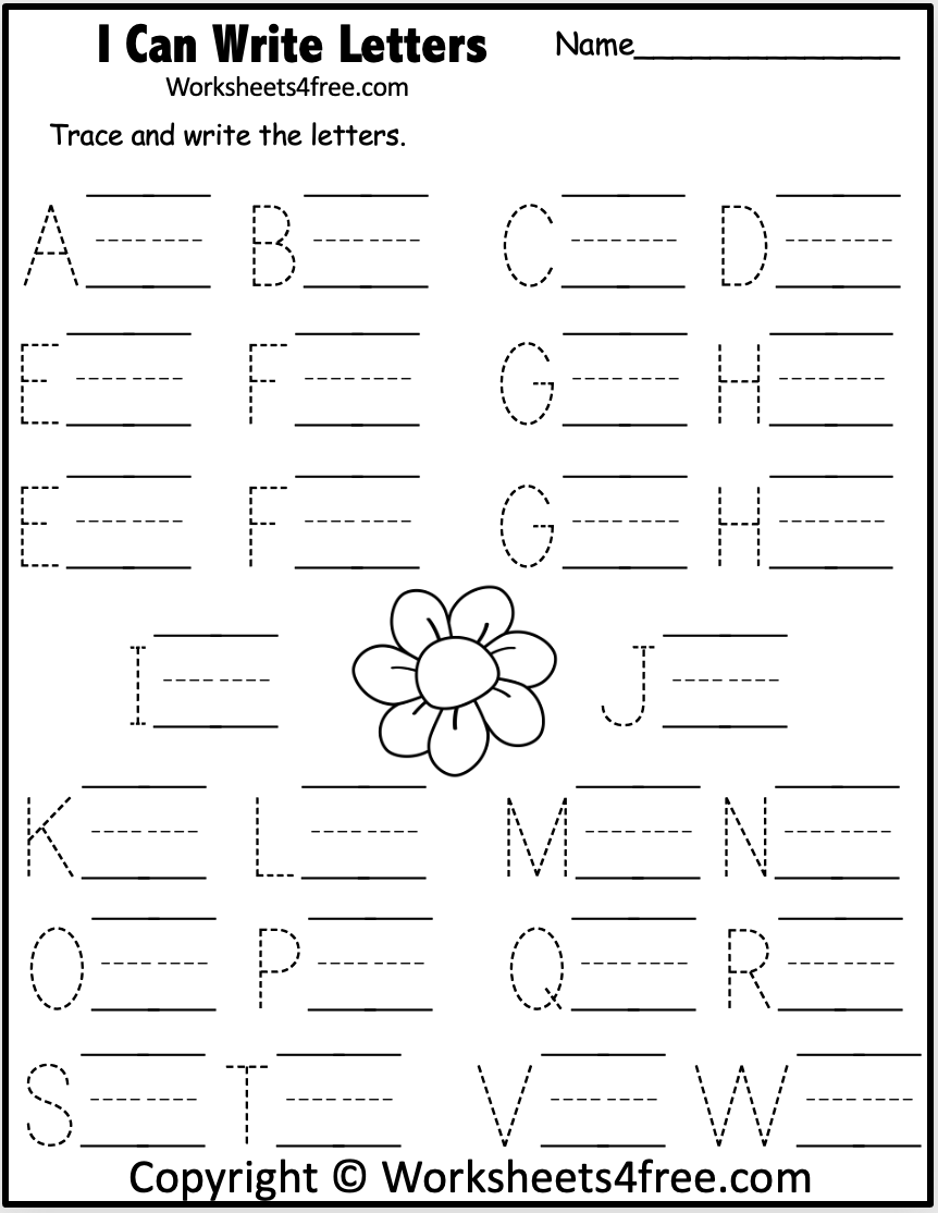 trace and write letters