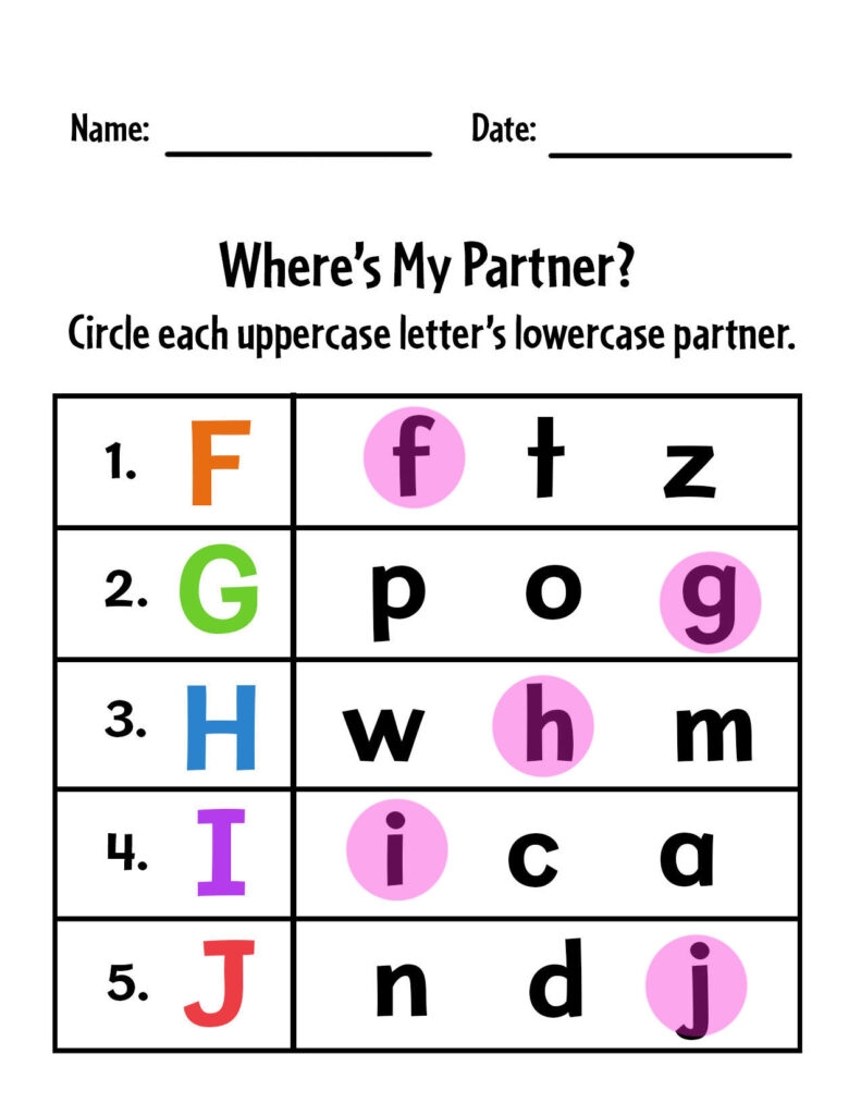 Free Uppercase And Lowercase Letter Recognition Worksheets The Hollydog Blog