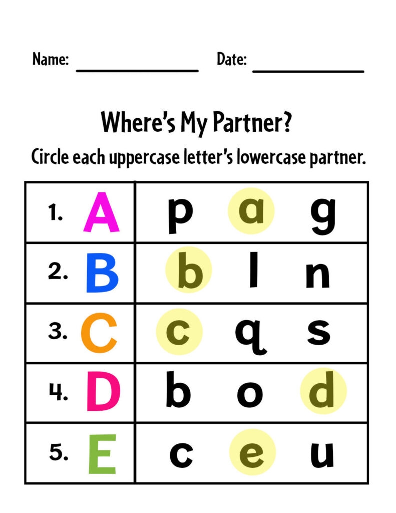 Capital and Lowercase Letters Printable