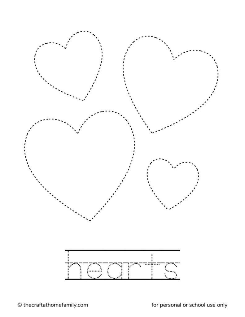 Free Valentine s Day Tracing Worksheets The Craft at Home Family