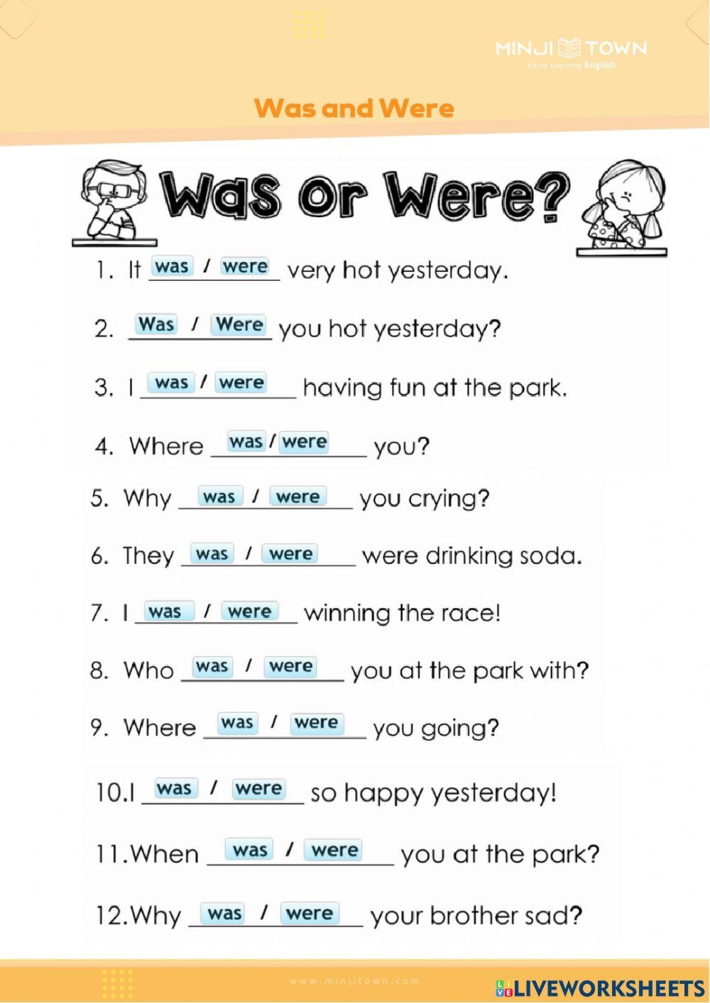 Free Was Were Worksheet Download Free Was Were Worksheet Png Images Free Worksheets On Clipart Library