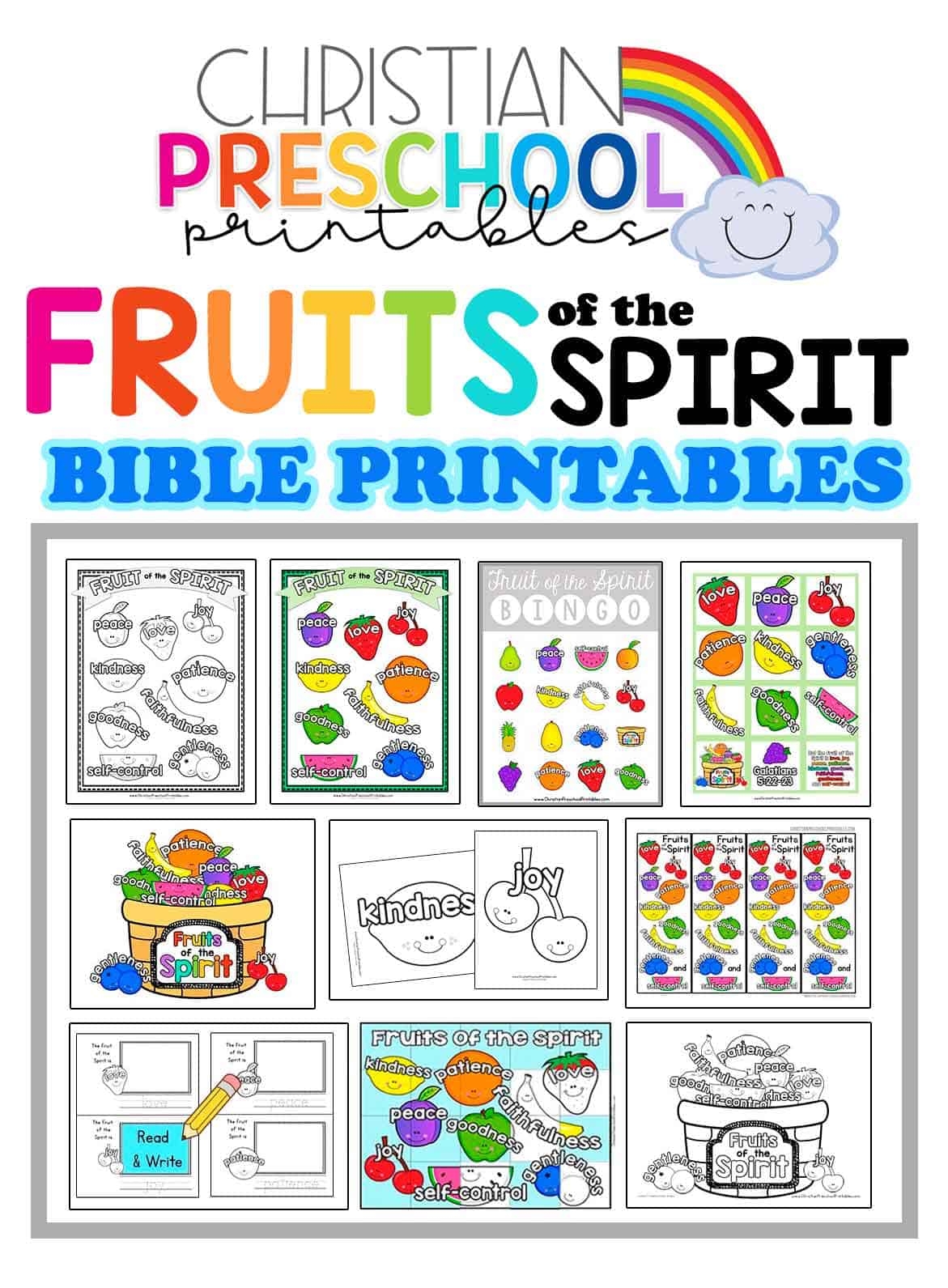 Fruit Of The Spirit Printables Christian Preschool Printables