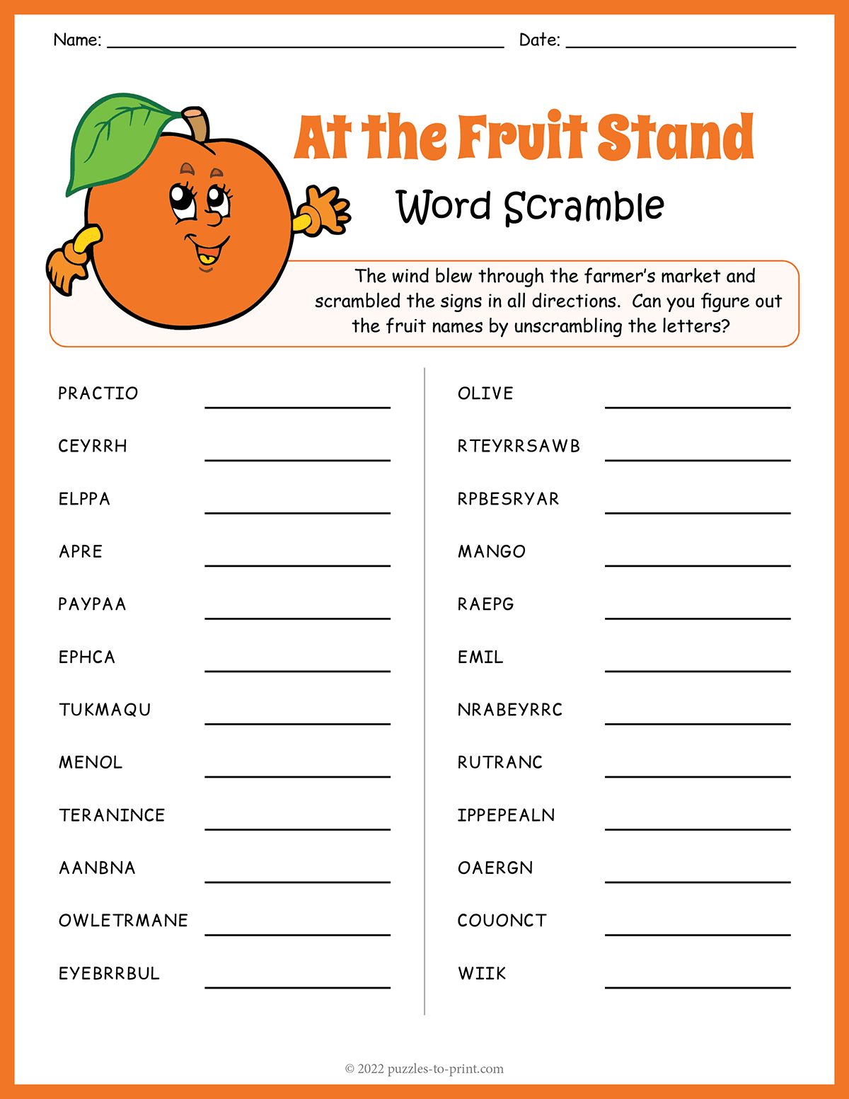 word scramble worksheet with answers word scramble worksheet with answers
