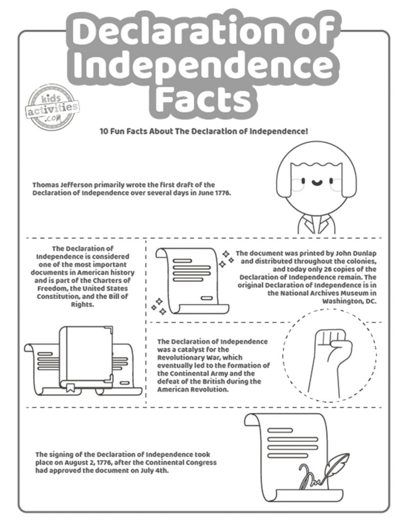 declaration of independence worksheet pdf