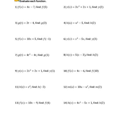 Function Notation Worksheets Worksheets Library