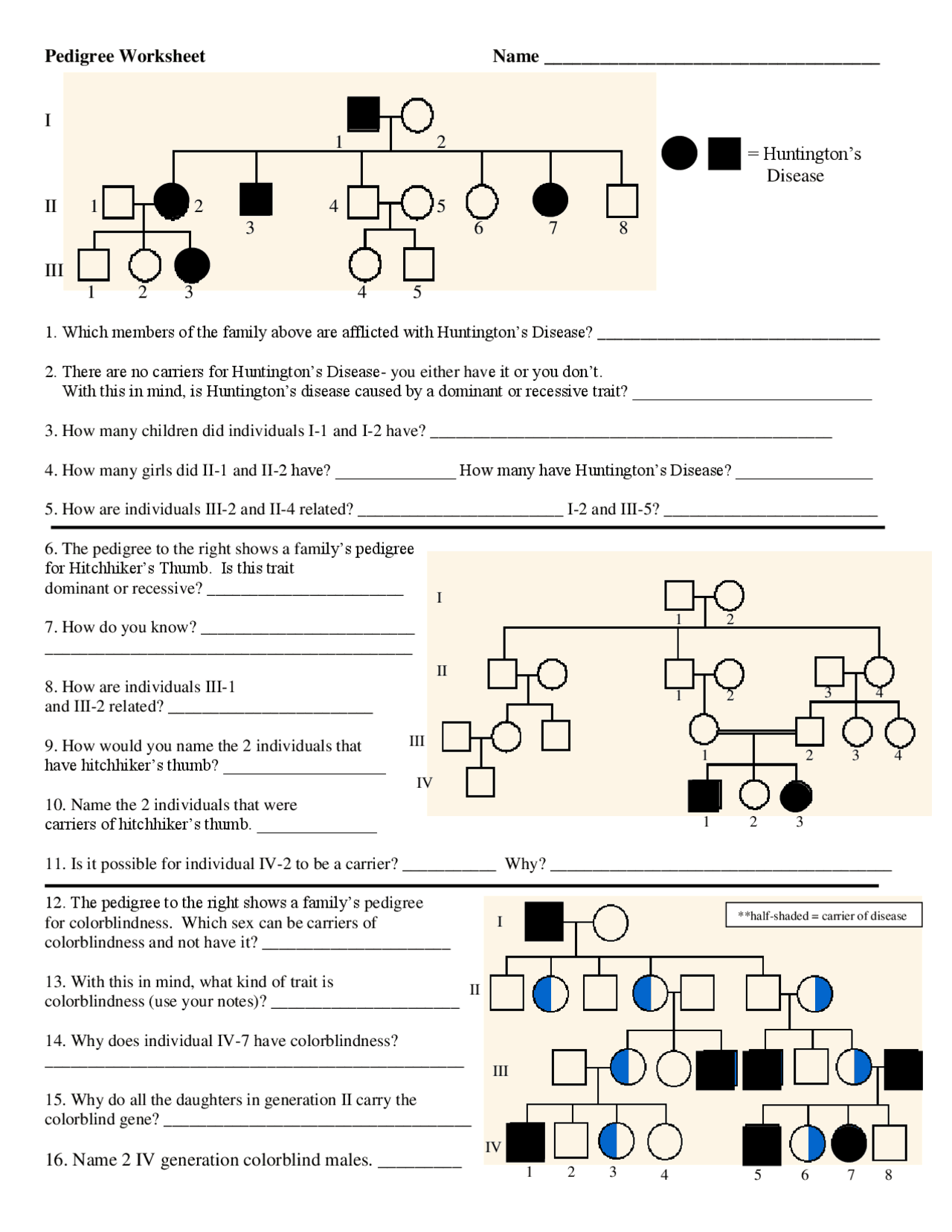 Genetics Pedigree Worksheet Cheat Sheet Biology Docsity Genetics Pedigree Worksheet Cheat Sheet Biology Docsity