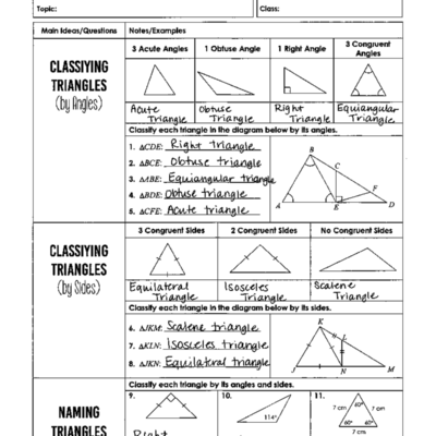 Geometry Note Key 4 Classifying Triangles Their Properties Studocu