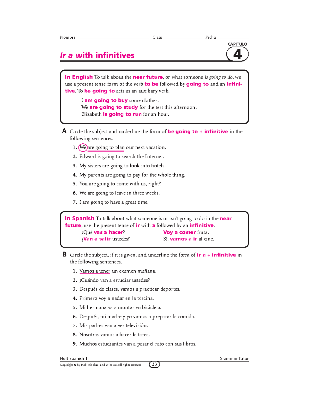 Grammar Tutor Ir A Infinitive Structure In Spanish SPAN 101 Studocu Grammar Tutor Ir A Infinitive Structure In Spanish SPAN 101 Studocu