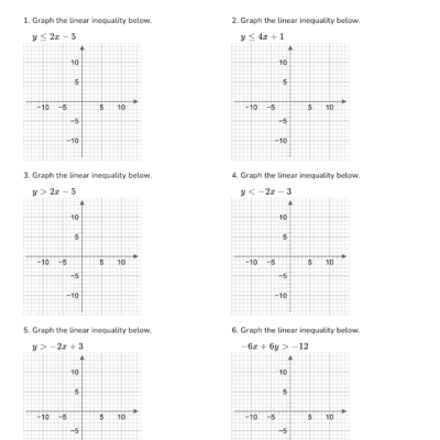 Graph Linear Inequalities Worksheet
