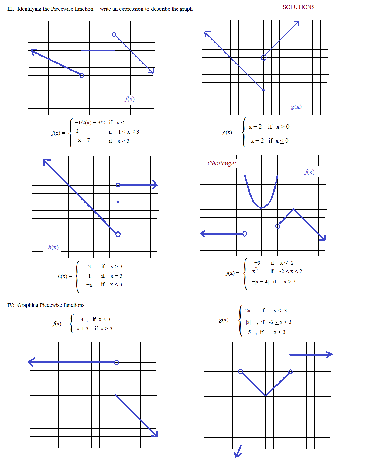 Graph Piecewise Functions Worksheet Printable Holiday Calendar