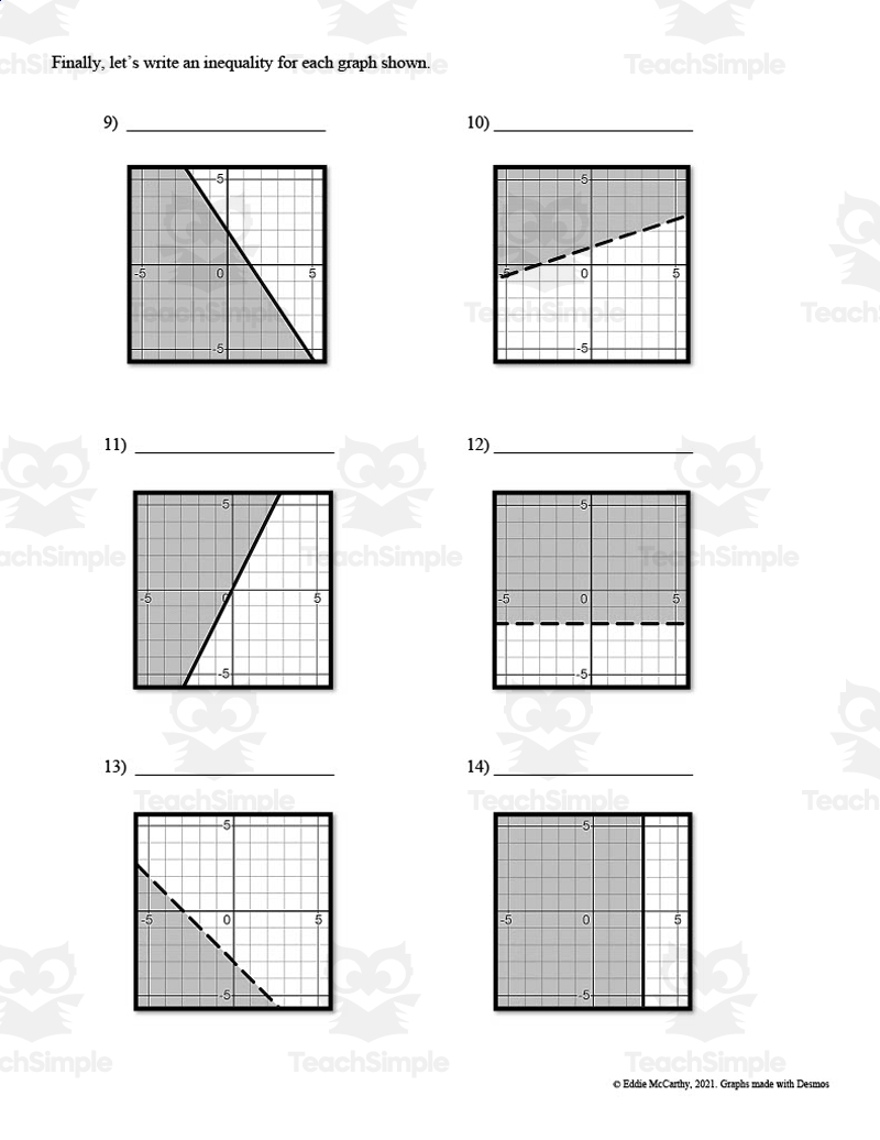 Graphing Linear Inequalities Guided Notes Homework Set By Teach Simple Graphing Linear Inequalities Guided Notes Homework Set By Teach Simple