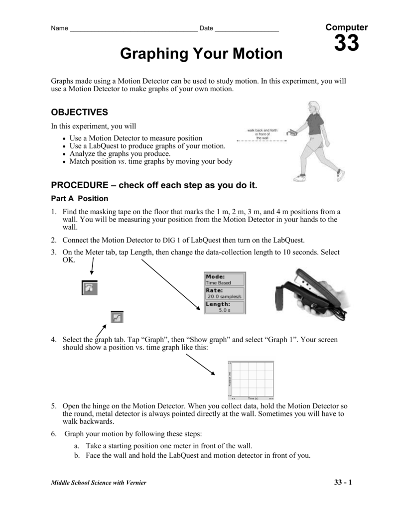 Graphing Motion Worksheet Middle School Physics