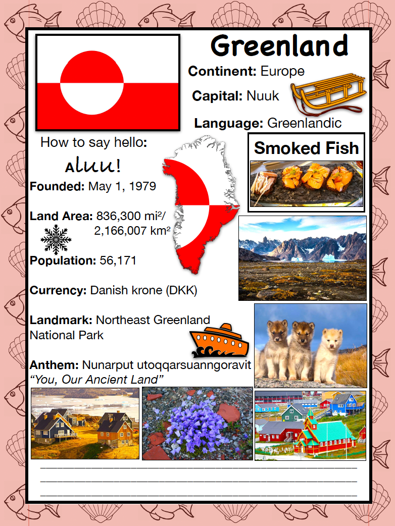 Greenland map worksheet