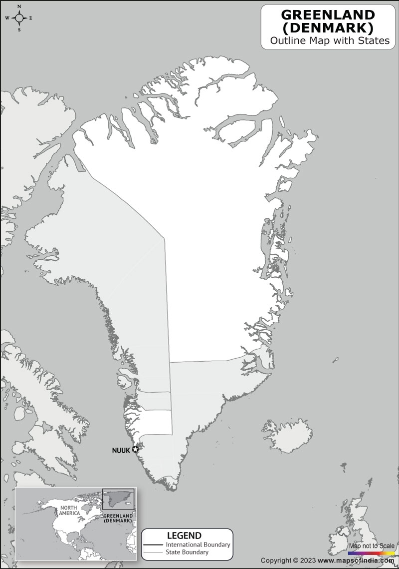 Greenland Outline Map Greenland Outline Map With State Boundaries Greenland Outline Map Greenland Outline Map With State Boundaries