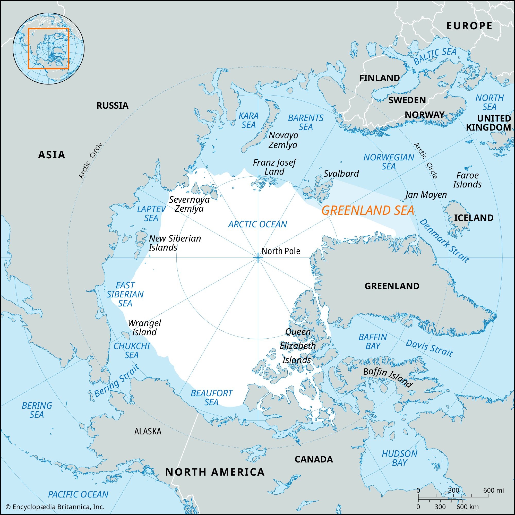 Greenland Sea Map Ice Location Facts Britannica