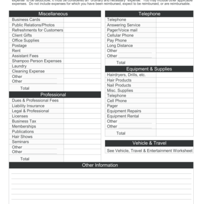 Hair Stylist Tax Deduction Worksheet Pdf Free Fill Out Sign Online DocHub
