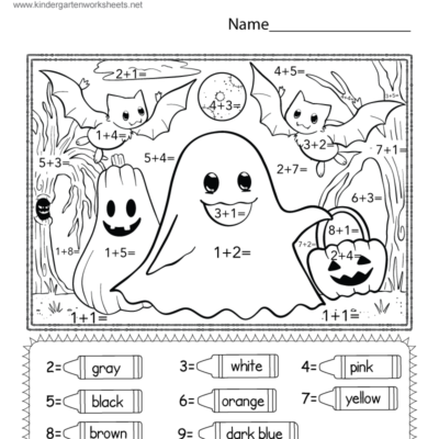 Halloween Color By Addition Worksheet Free Printable Digital PDF