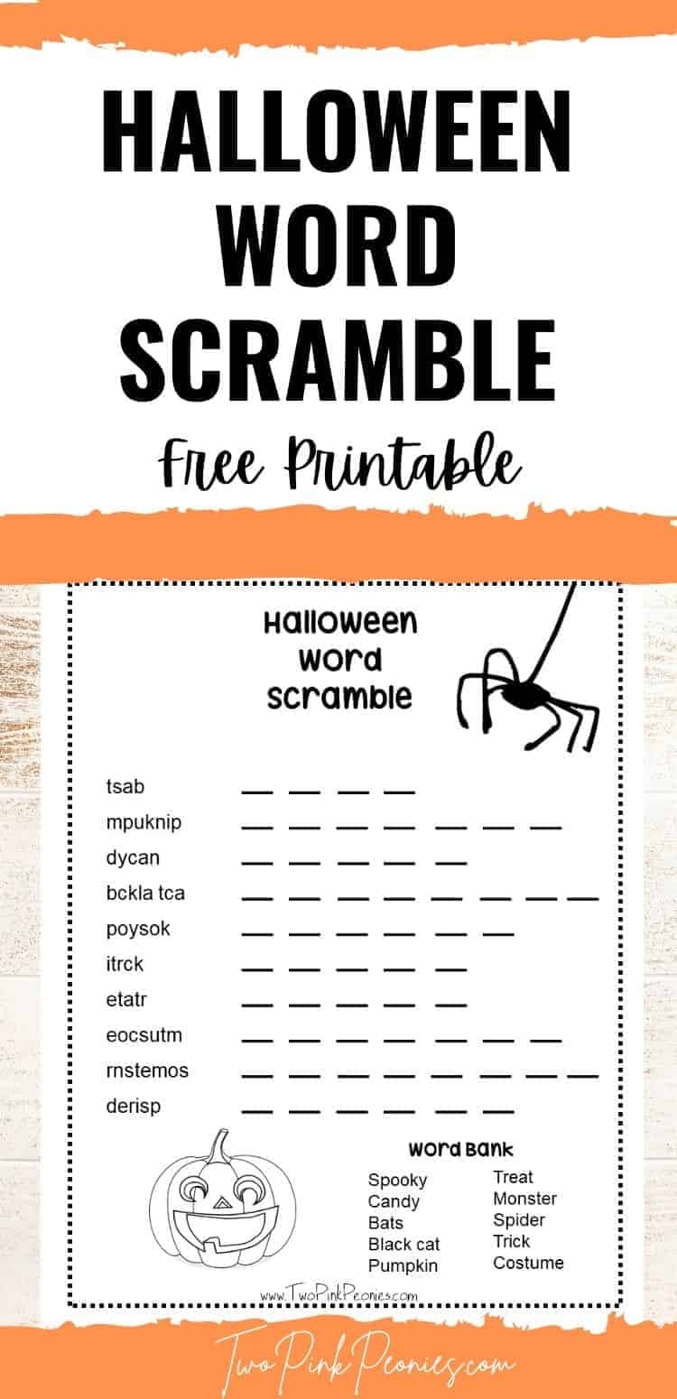 Halloween Word Scramble With Answer Key FREE Instant Download Halloween Word Scramble With Answer Key FREE Instant Download