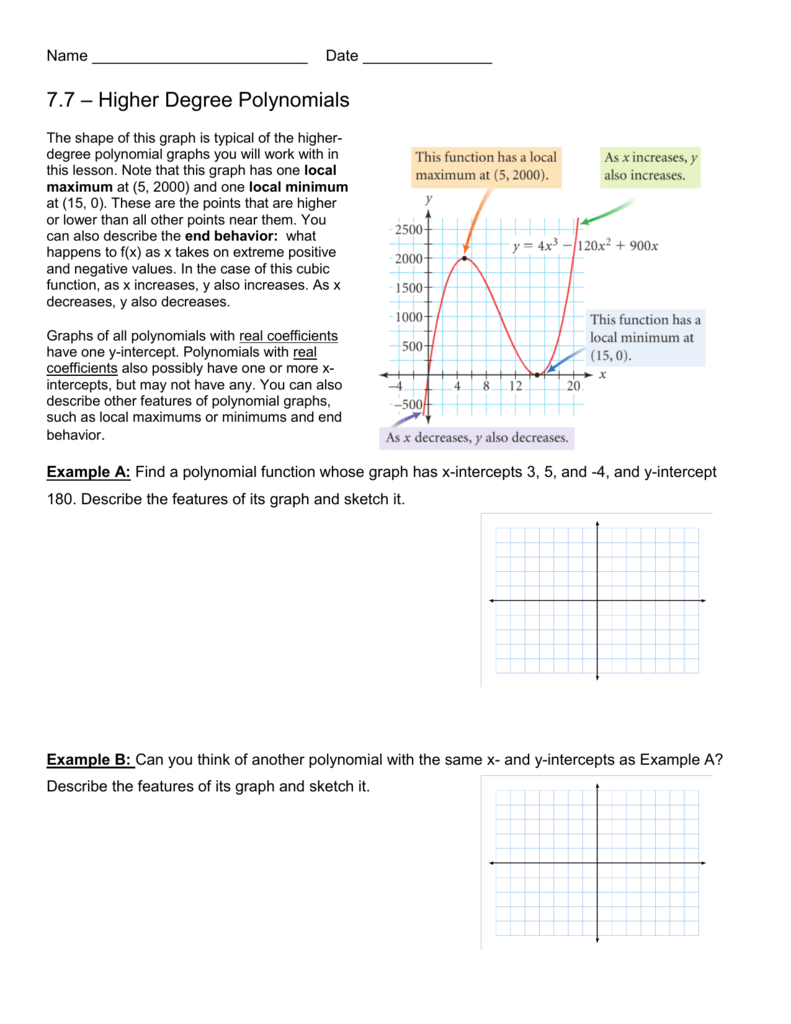 3a polynomial characteristics worksheet answer key