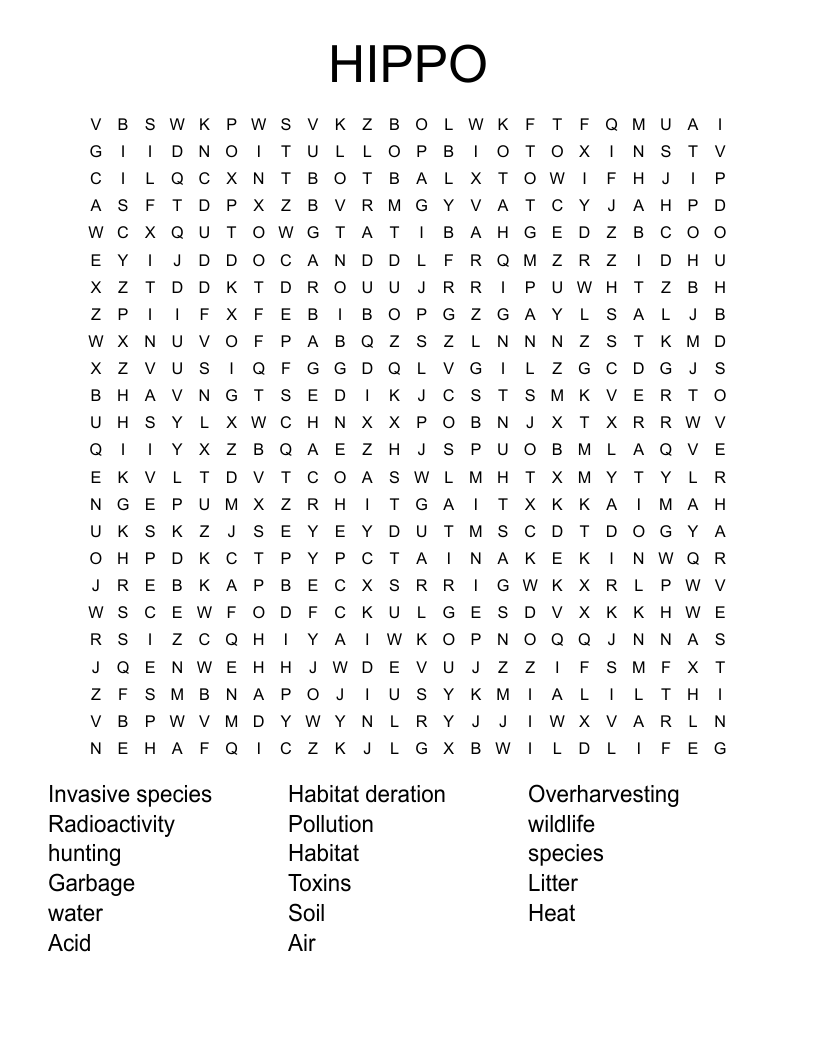HIPPO Word Search WordMint HIPPO Word Search WordMint