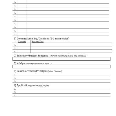 Homeletics Template Bible Study Printables Bible Study Worksheets Library
