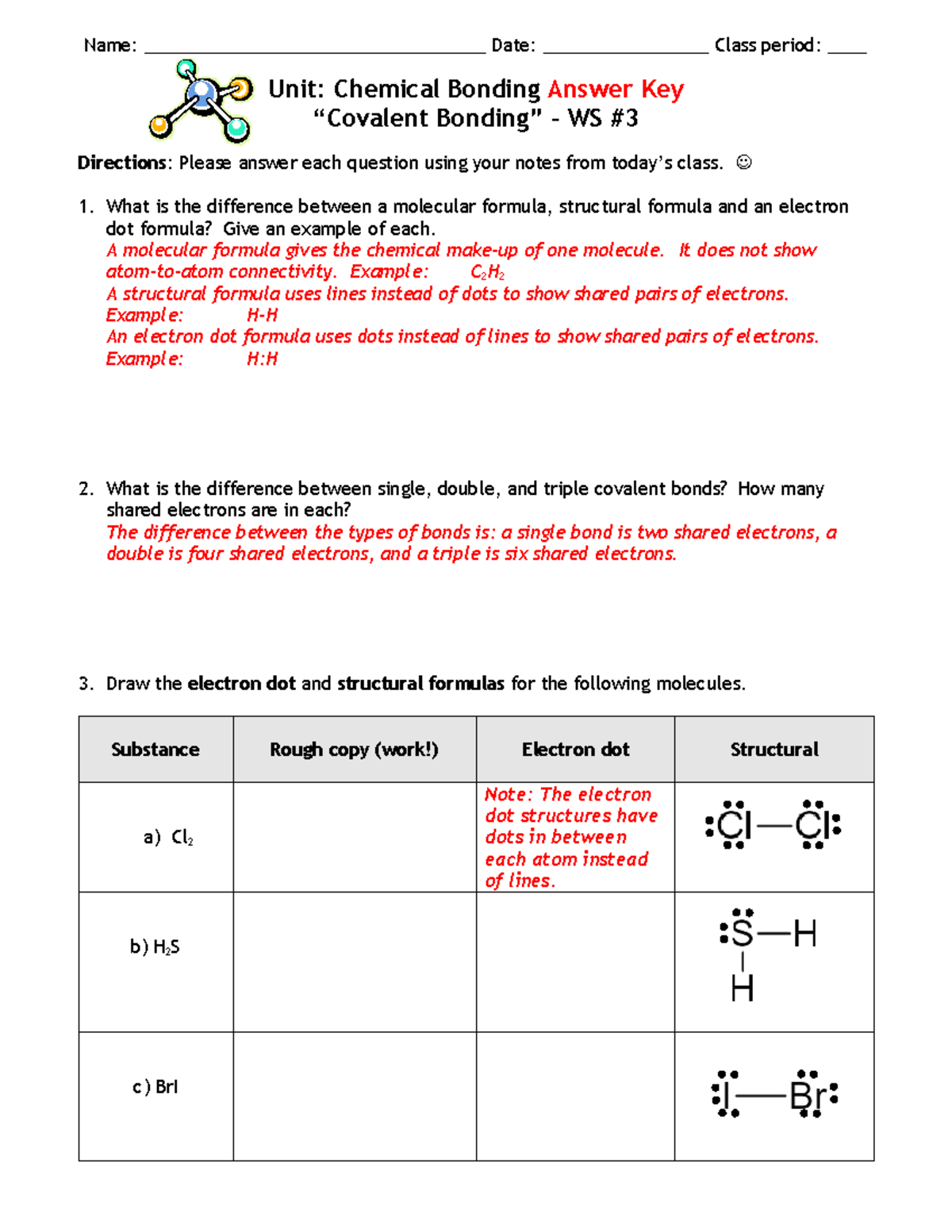 Homework WS3 Covalent Bonding Answer Key Chemical Bonding Concepts Studocu Homework WS3 Covalent Bonding Answer Key Chemical Bonding Concepts Studocu