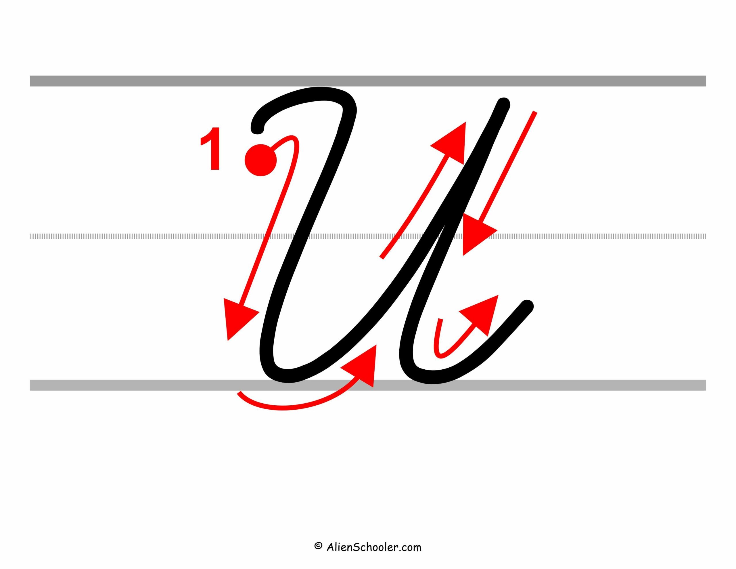 uppercase cursive u