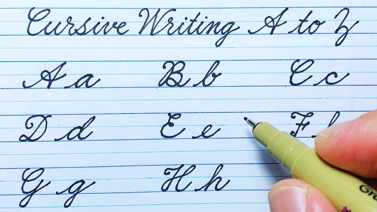 How To Write In Cursive Cursive Writing A To Z ABCD Cursive Abcd Cursive Handwriting Practice YouTube