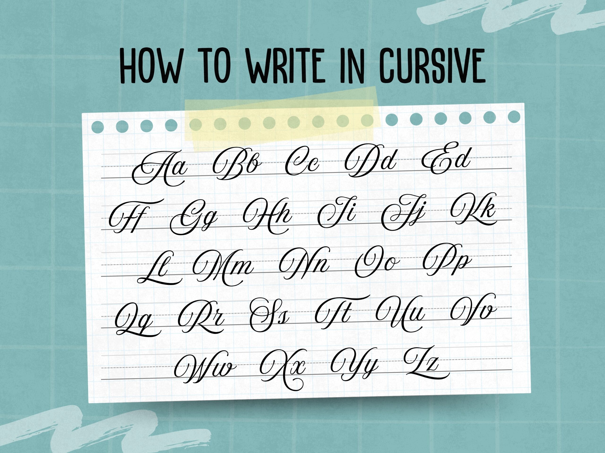 cursive letters writing