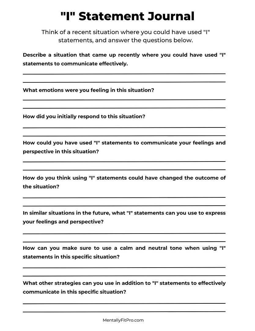 i statements worksheet pdf