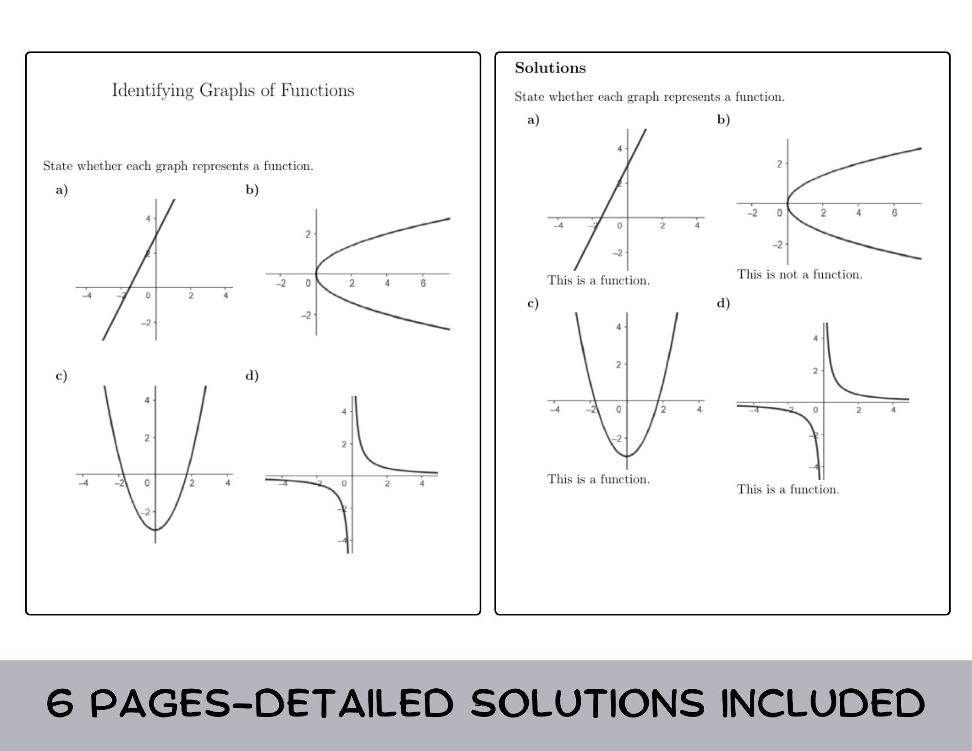 Identifying Graphs Of Functions Worksheet with Answers Teaching Resources Identifying Graphs Of Functions Worksheet with Answers Teaching Resources