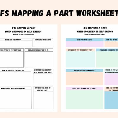 IFS Part Mapping Worksheet Internal Family Systems Therapy Tool digital Download Etsy