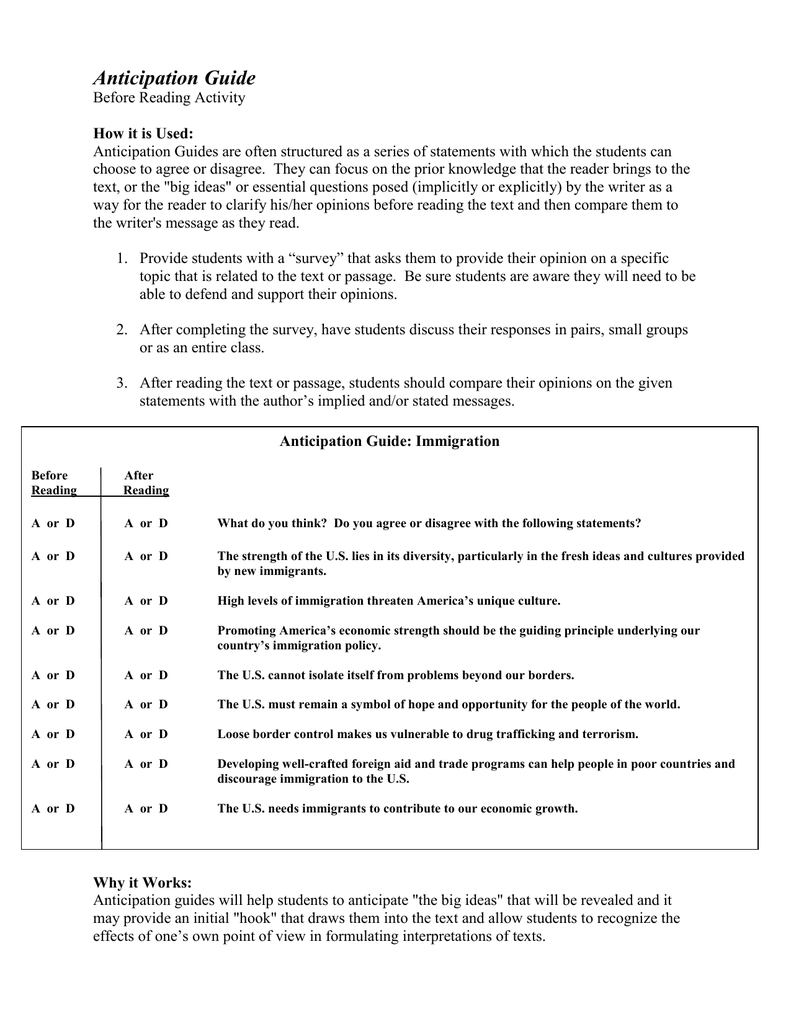 anticipation guide worksheet answers anticipation guide worksheet answers