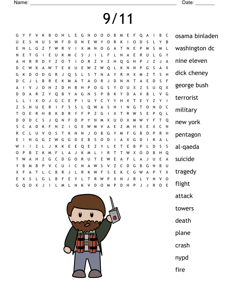 9/11 worksheet pdf