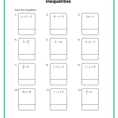 Inequalities Worksheets