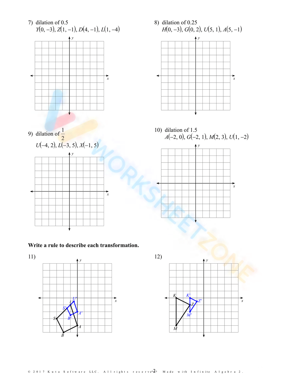 Infinite Algebra 2 Dilations Worksheet Worksheets Library